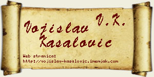 Vojislav Kasalović vizit kartica